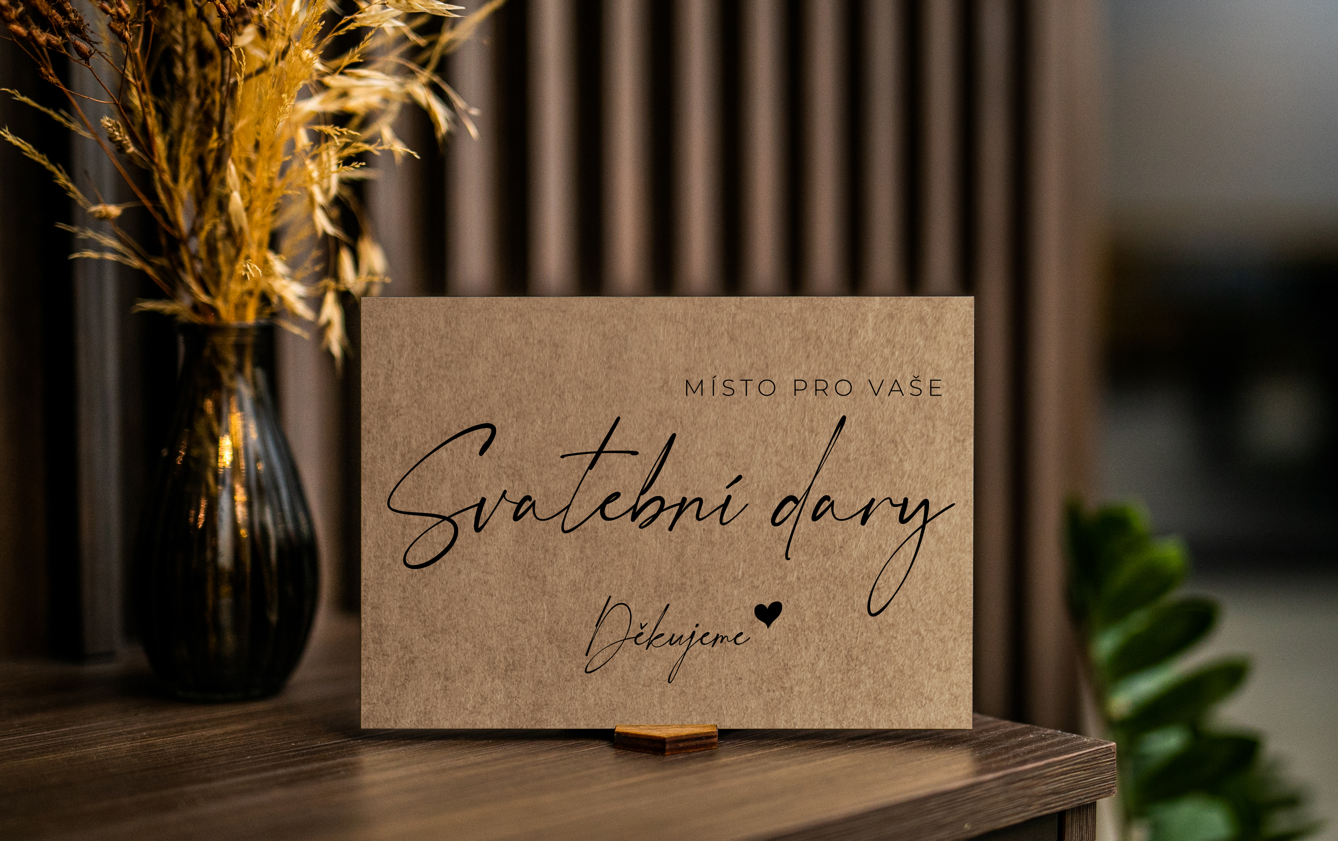 Svatební informační cedulka Svatební dary kraft